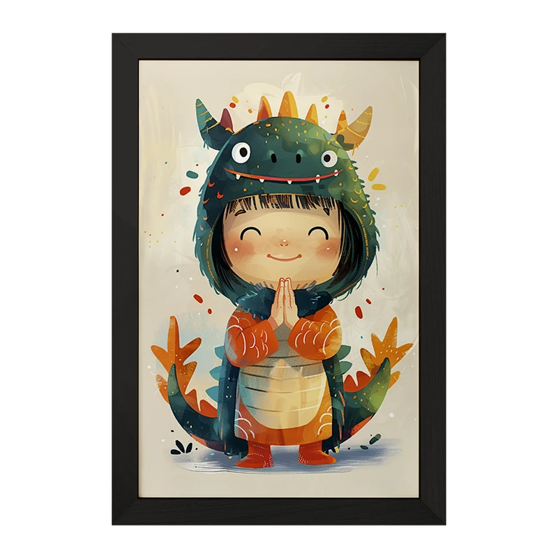تابلو خندالو مدل دختر اژدهایی کیوت کد F7411