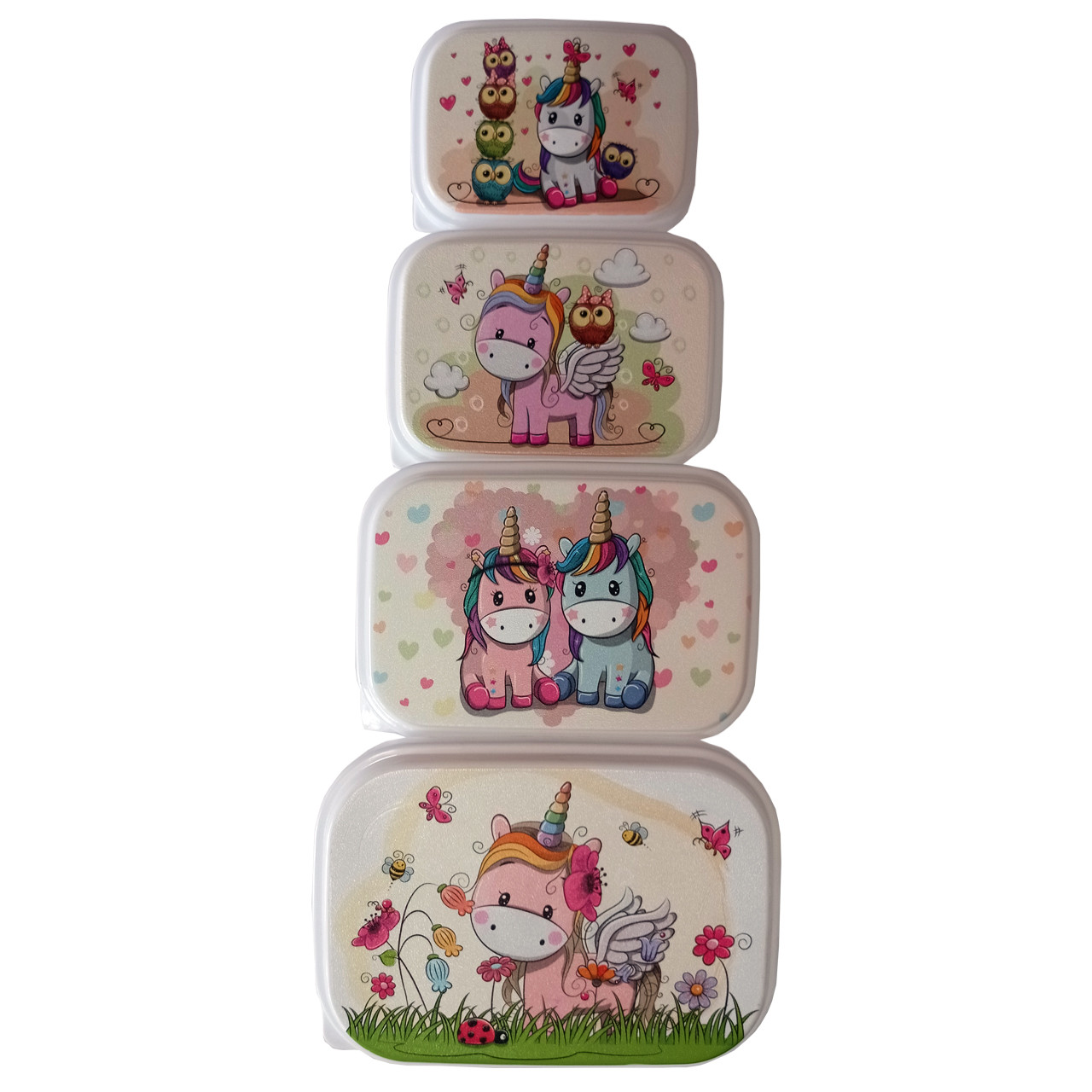 ظرف نگهدارنده غذای کودک مدل تک شاخ کد PK-H334 بسته 4 عددی