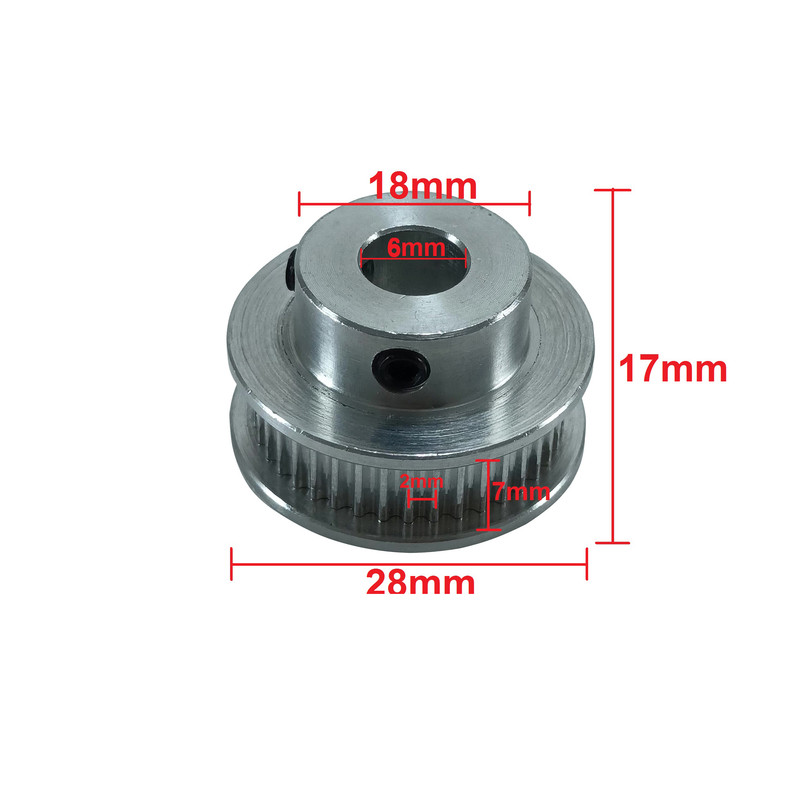چرخ ربات مدل فولی کد 40T-GT2-B6mm