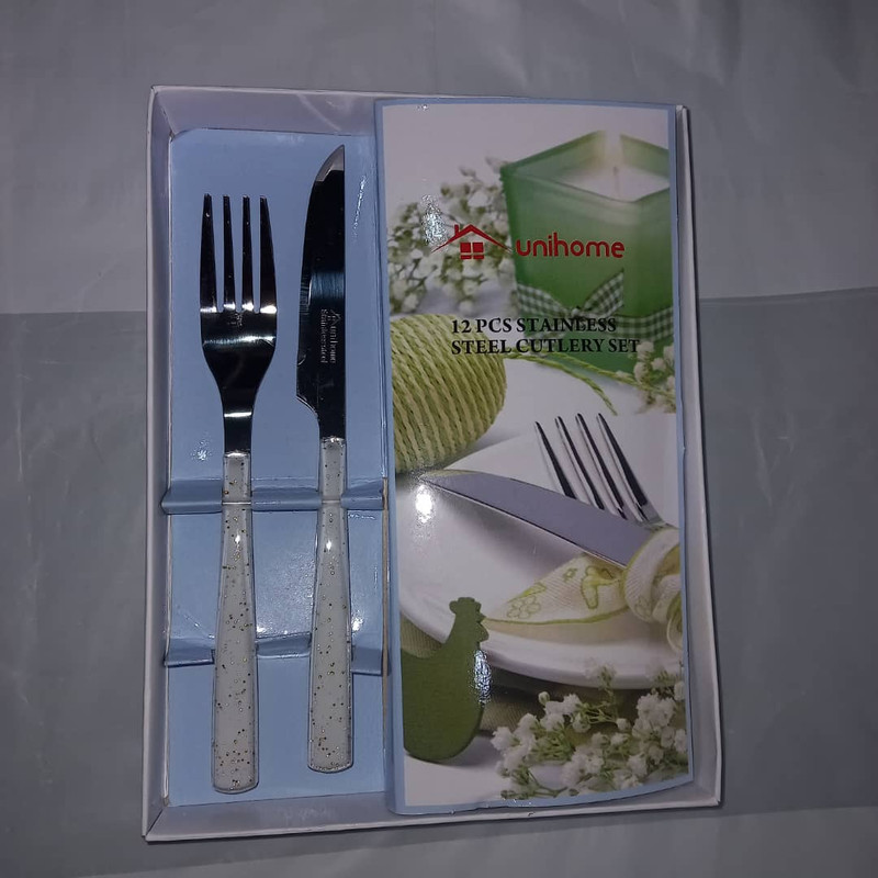 کارد و چنگال یونی هوم طرح اکلیلی مجموعه 12 عددی