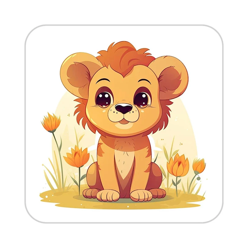 زیر لیوانی کاکتی طرح شیر مدل mp23380