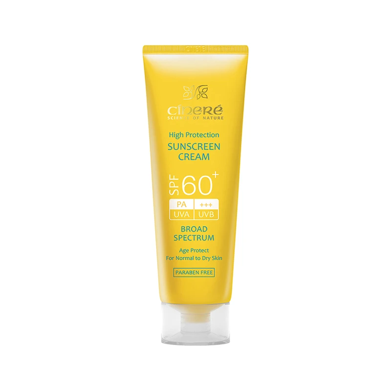 کرم ضدآفتاب بی‌رنگ سینره مدل SPF60 مناسب انواع پوست، حجم 50 میلی‌لیتر