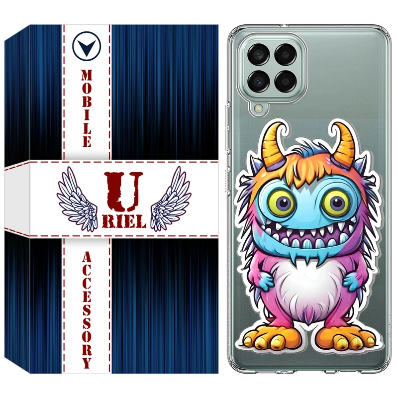 کاور یوریل مدل Clear کد 50 طرح میکروب مناسب برای گوشی موبایل سامسونگ Galaxy A12 / A12 Nacho / M12 / F12