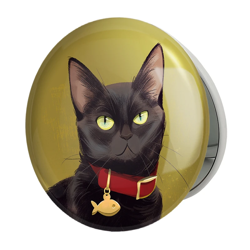 آینه جیبی خندالو طرح گربه مدل تاشو کد 28230 