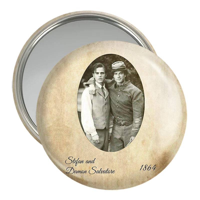 آینه جیبی خندالو مدل دیمون و استفان The Vampire Diaries  کد 23701