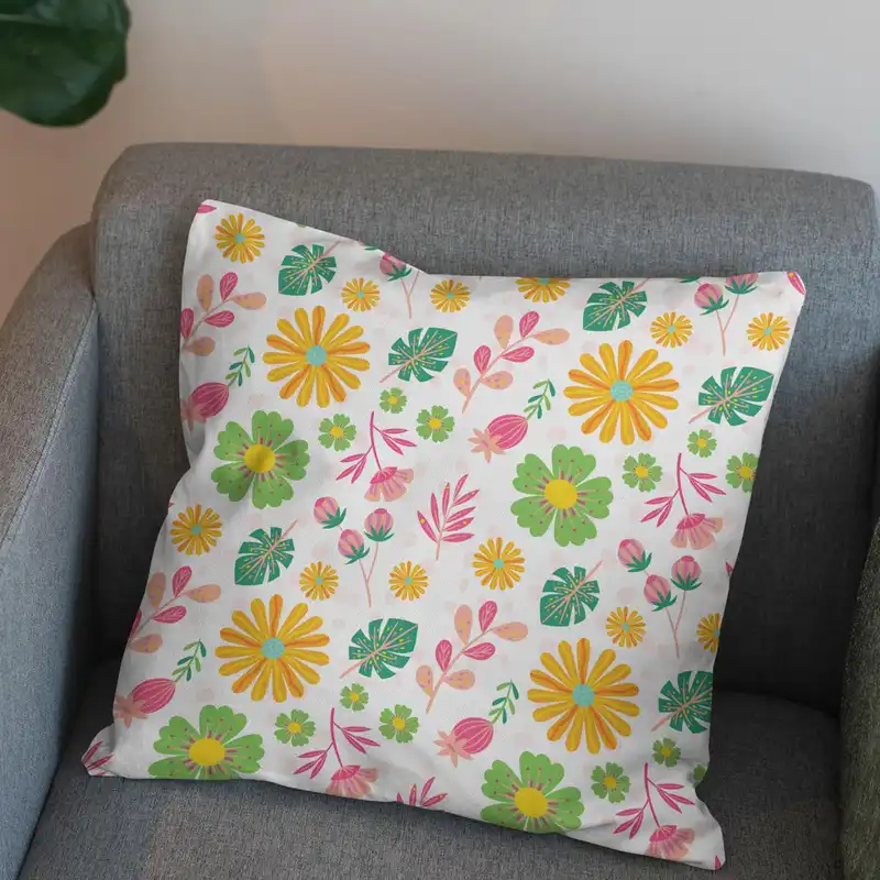 پارچه ملحفه پارچه باما مدل مخمل طرح گل بهاری کد 5011827