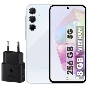 Samsung Galaxy A35 Dual SIM 256GB and 8GB RAM mobile phone with 25W Samsung charger - Vietnam