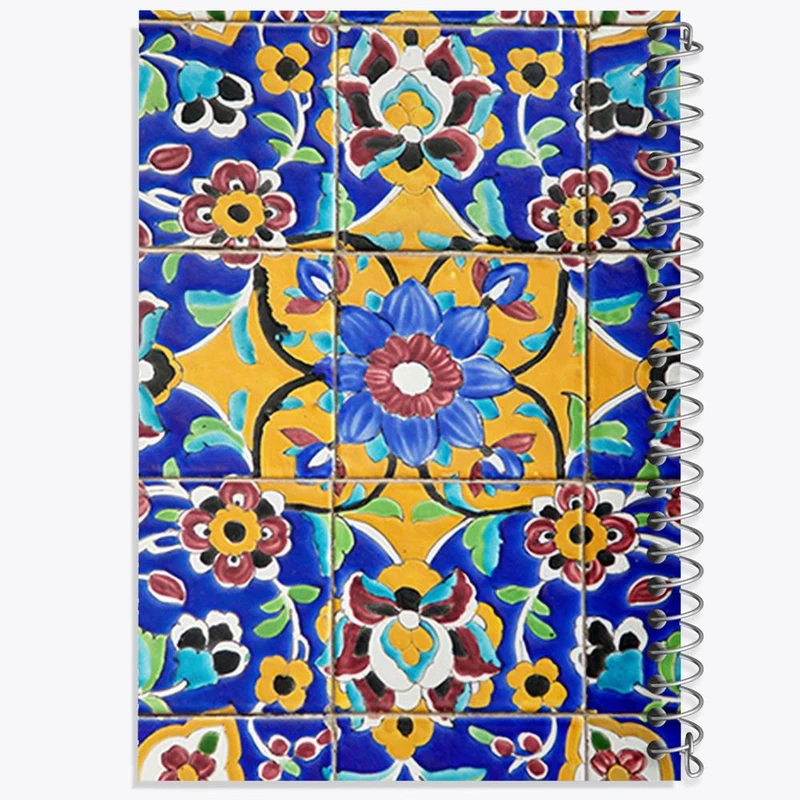 دفتر ژورنال نویسی 50 برگ خندالو مدل نقطه ای طرح کاشی کد 2160