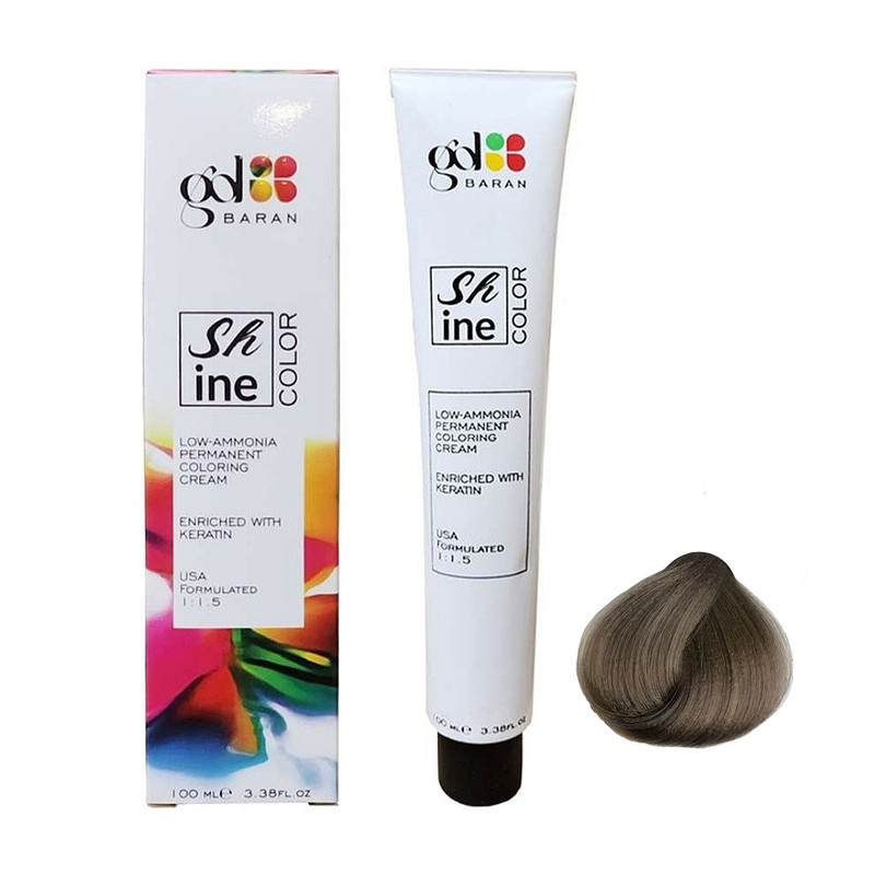 رنگ مو گلباران مدل shine شماره 8.2 حجم 100 میلی لیتر رنگ بلوند دودی روشن