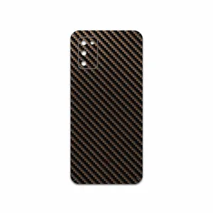 MAHOOT Glossy-Brown-Fiber Cover Sticker for Samsung Galaxy A03S