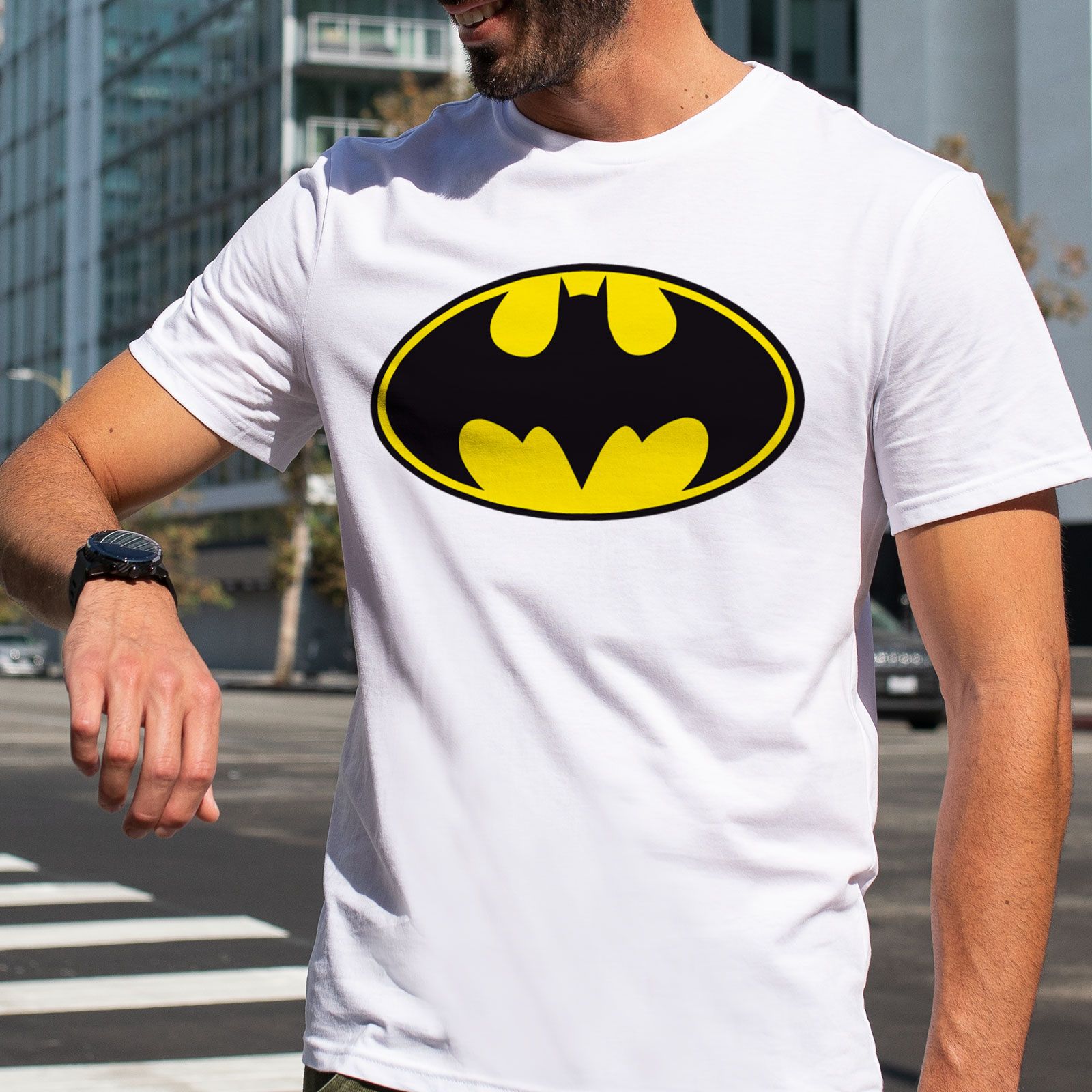 تی شرت آستین کوتاه مردانه هومرو مدل TW173 طرح بتمن -  - 7