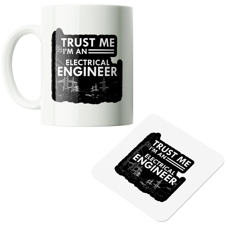 ماگ پاد آفرین مدل مهندس برق الکترونیک کد PZ009 به همراه زیرلیوانی