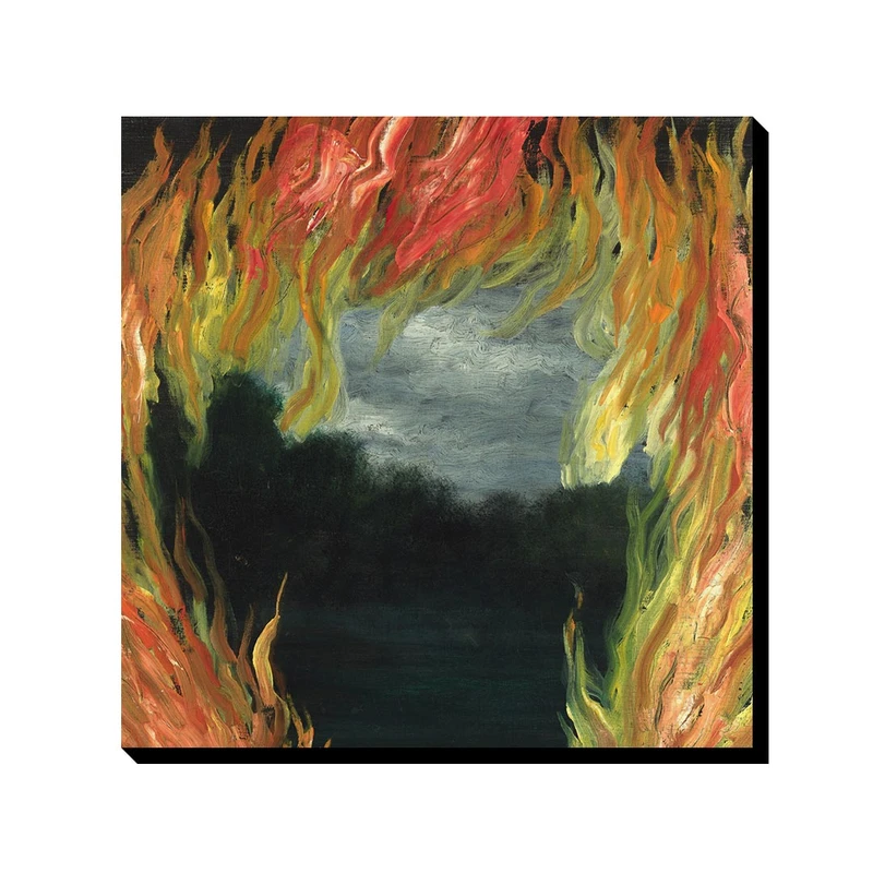 تابلو ترمه طراحان ایده طرح منظره در آتش از ماگریت کد art0389