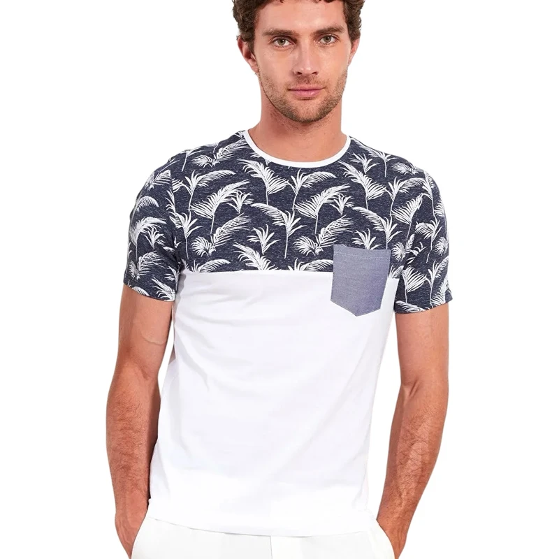 تی شرت آستین کوتاه مردانه ال سی وایکیکی مدل فیت اسلیم هاوایی