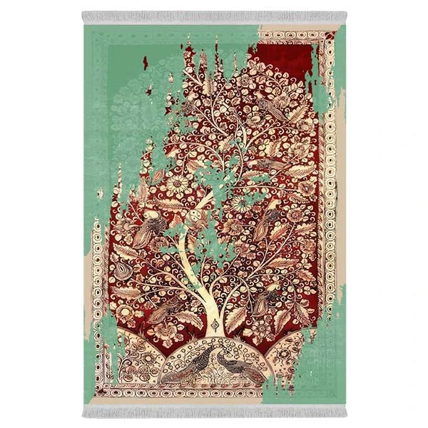 فرش پارچه‌ای دفه مدل فرشینه طرح مدرن کد 497