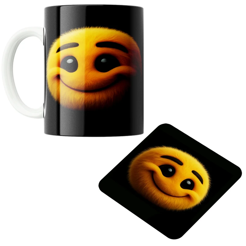 ماگ پاد آفرین مدل ایموجی کد 36 به همراه زیر لیوانی