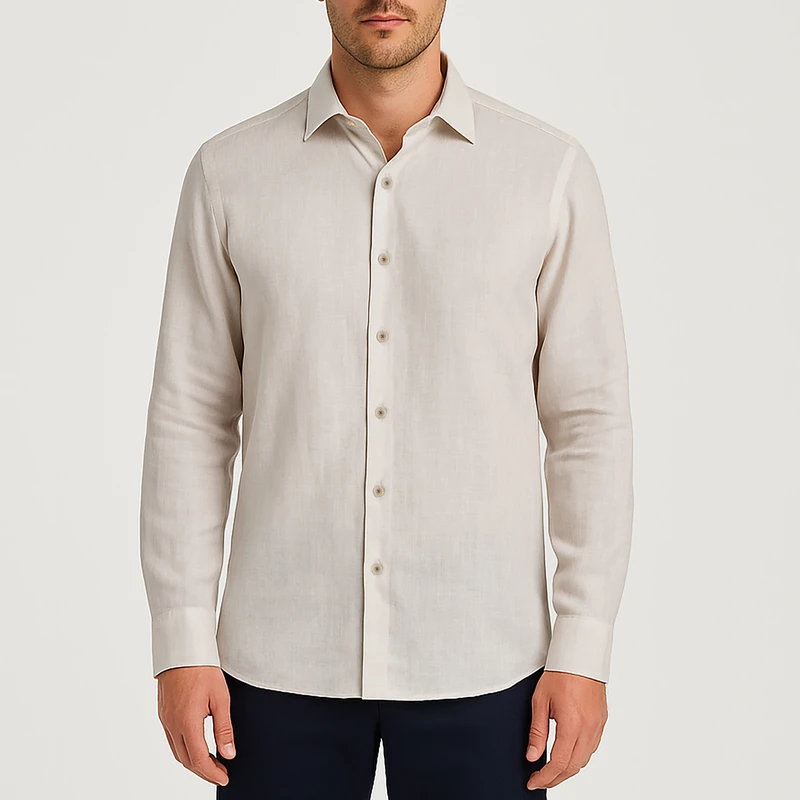 پیراهن آستین بلند مردانه کروم مدل لینن 2410161