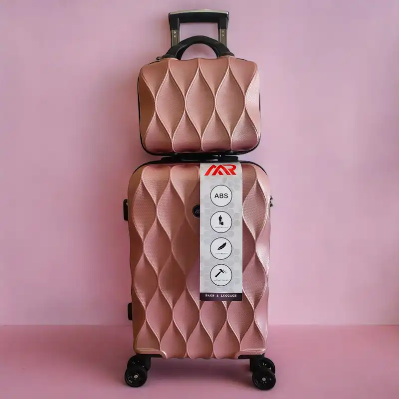 مجموعه دو عددی چمدان ام آر مدل کاوردار طرح لوزی
