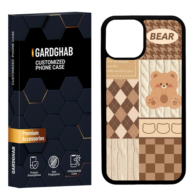 کاور گارد قاب مدل دورژله ای پشت گلس فانتزی مناسب برای گوشی موبایل اپل iPhone 13 Mini