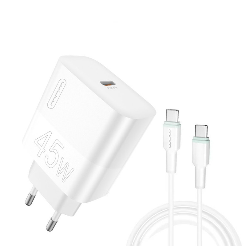 شارژر دیواری 45 وات دبلیو یو دبلیو مدل S24 ULTRA EU به همراه کابل تبدیل USB-C