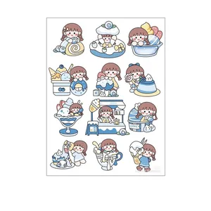 برچسب سهیلا جایروندی مدل برش نخورده طرح اسکرپ بوک دختر بستنی فروش