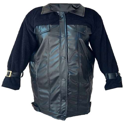 کت چرم زنانه مدل آستین تدی