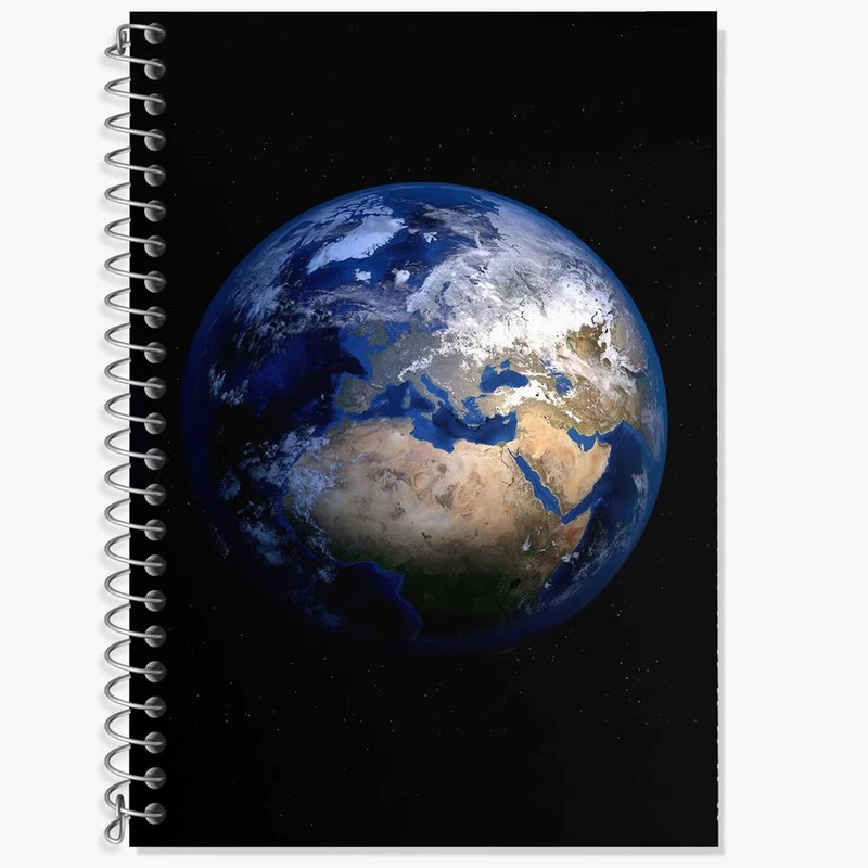 دفتر زبان 50 برگ خندالو مدل سه خط طرح سیاره زمین کد 25351