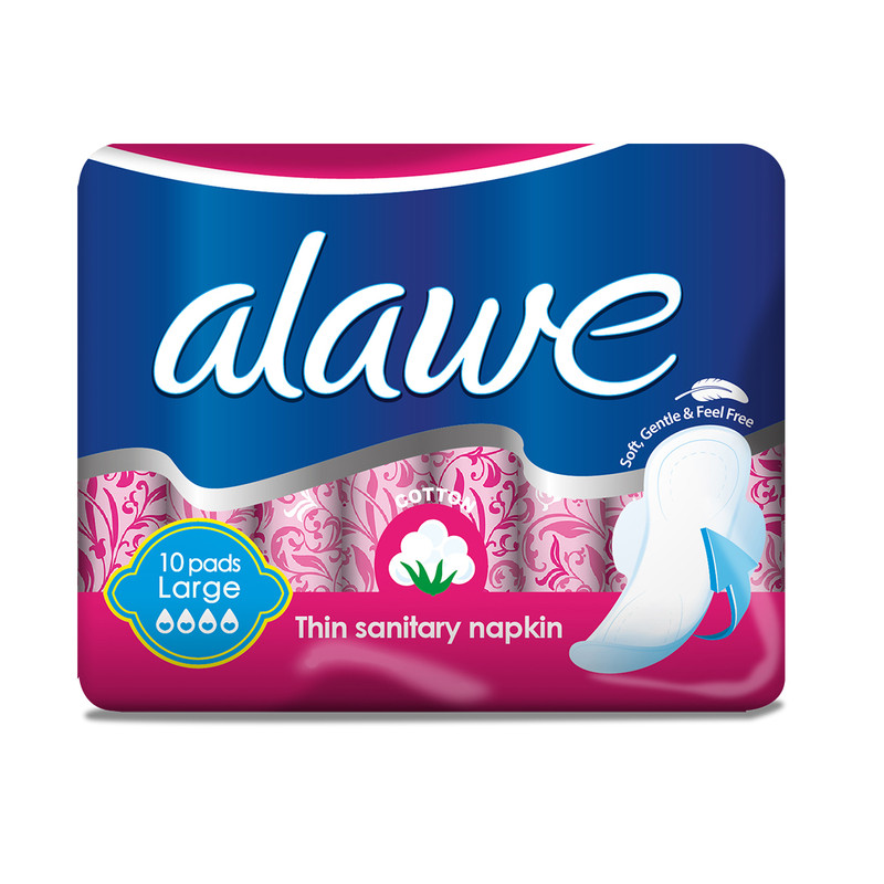 نوار بهداشتی آلاوه مدل مدل cotton بسته 10 عددی