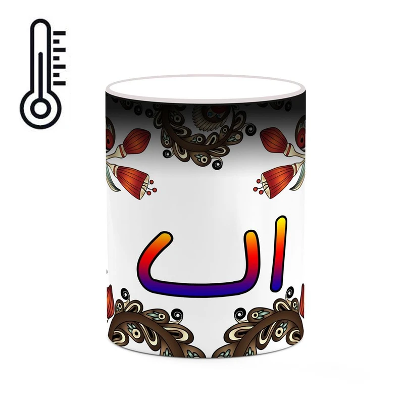 ماگ حرارتی کاکتی مدل اسم السا طرح سنتی گل و بته کد mgh43717