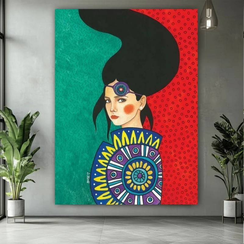 پوستر طرح نقاشی مدل بانوی هنری کد BK24867