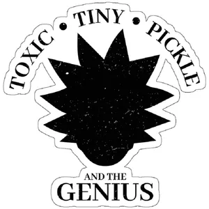 استیکر لپ تاپ مدل Toxic, Tiny, Pickle and the Genius