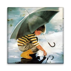 کاشی مدل R1069 طرح نقاشی پسر بچه و چتر