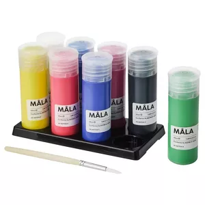رنگ اکریلیک ایکیا مدل MALA بسته 8 عددی به همراه قلم مو حجم 400 میلی متر