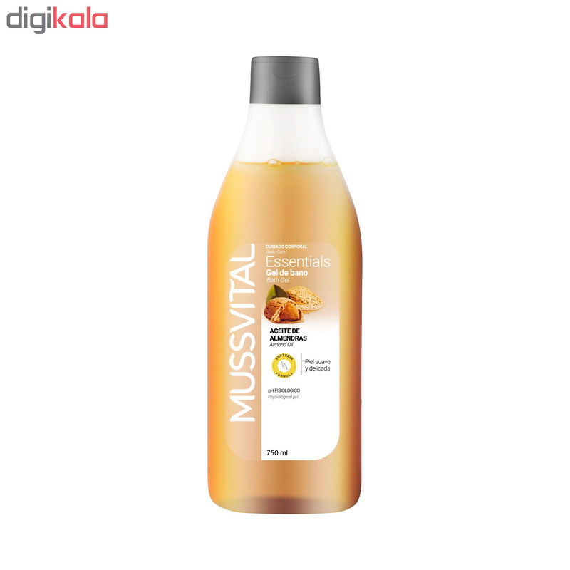 ژل شست و شوی بدن موسویتال مدل almond oil bath gel an حجم 750 میلی لیتر