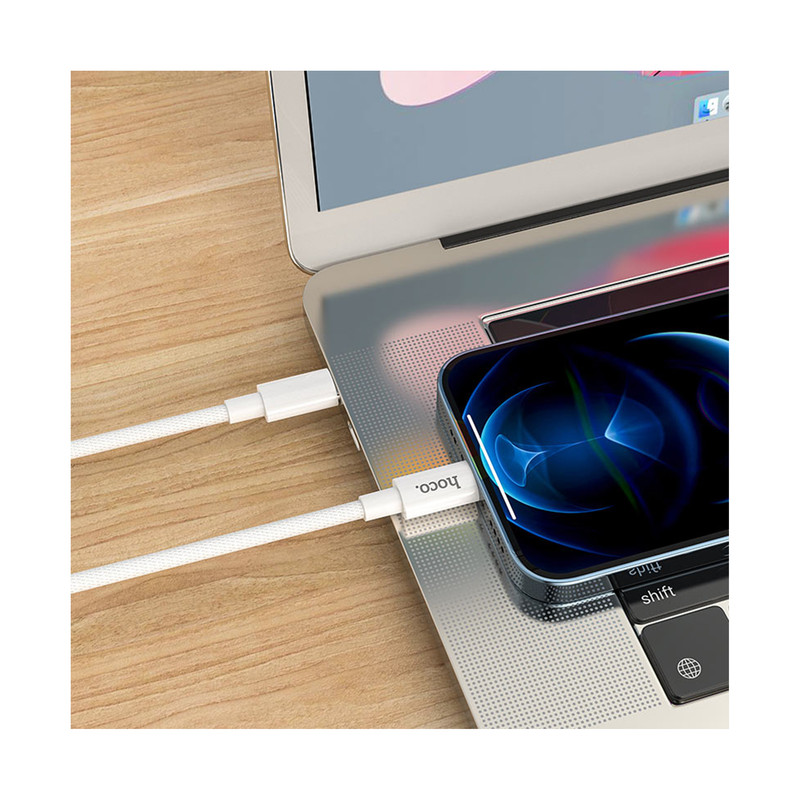 خرید و قیمت کابل تبدیل USB-C به لایتنینگ هوکو مدل X56 PD 20W طول 1 متر