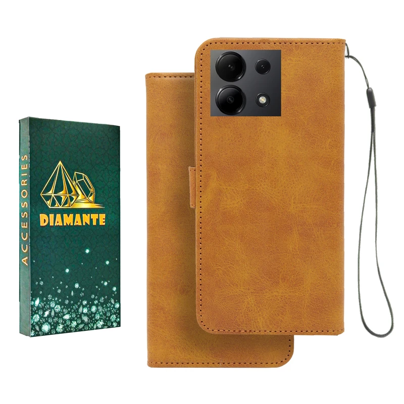 کیف کلاسوری دیامانته مدل Mortand Gn مناسب برای گوشی موبایل شیائومی Redmi Note 13 4G به همراه بند آویز