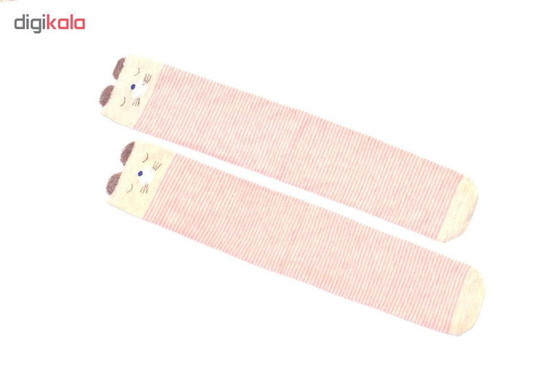 جوراب بچه گانه ساق بلند مدل D105PinkStriped جوراب بچه گانه ساق بلند مدل D105PinkStriped