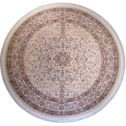 فرش ماشینی رادین اصفهان طرح گرد گل رز آرامش زمینه صدفی