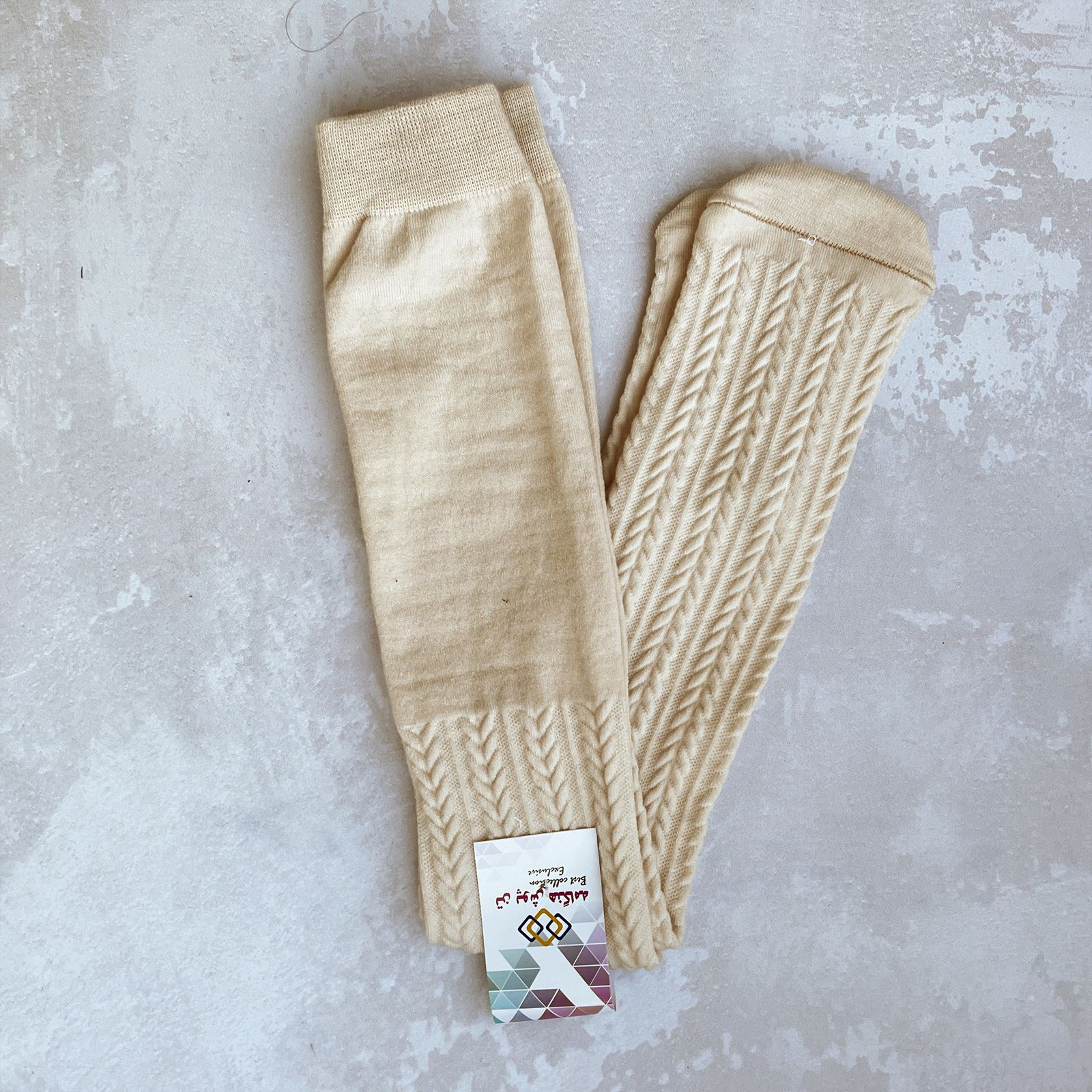 جوراب زنانه تن پوش هنگامه مدل بالا زانو برجسته KW بسته 2 عددی -  - 3