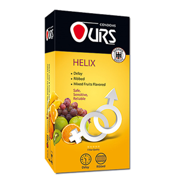کاندوم تاخیری چندمیوه اورز مدل Helix بسته 12 عددی