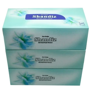 دستمال کاغذی 150 برگ شاندیز طرح کلاسیک بسته 3 عددی