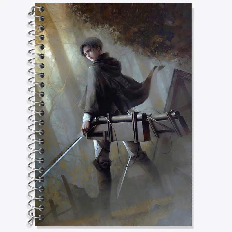 دفتر زبان 50 برگ خندالو مدل دو خط طرح لیوای انیمه اتک آن تایتان Attack on Titan کد 18530