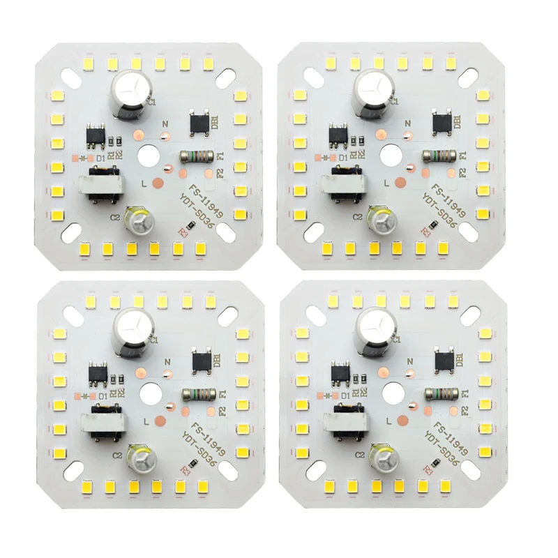 چیپ ال ای دی 50 وات مدل خازن دار 220 ولت بسته 4 عددی