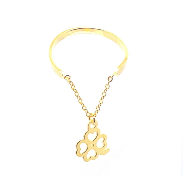 انگشتر طلا 18 عیار بهگلد طرح شبدر