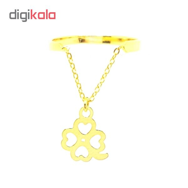 انگشتر طلا 18 عیار بهگلد طرح شبدر