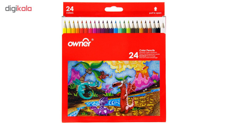 مداد رنگی 24 رنگ اونر مدل 141624 Dragons