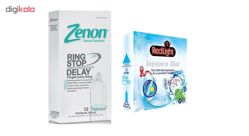 کاندوم فوق تاخیری ردلایت مدل Japanese Mint بسته 3 عددی به همراه کاندوم زنون مدل Ring Stop بسته 12 عددی کاندوم فوق تاخیری ردلایت مدل Japanese Mint بسته 3 عددی به همراه کاندوم زنون مدل Ring Stop بسته 12 عددی