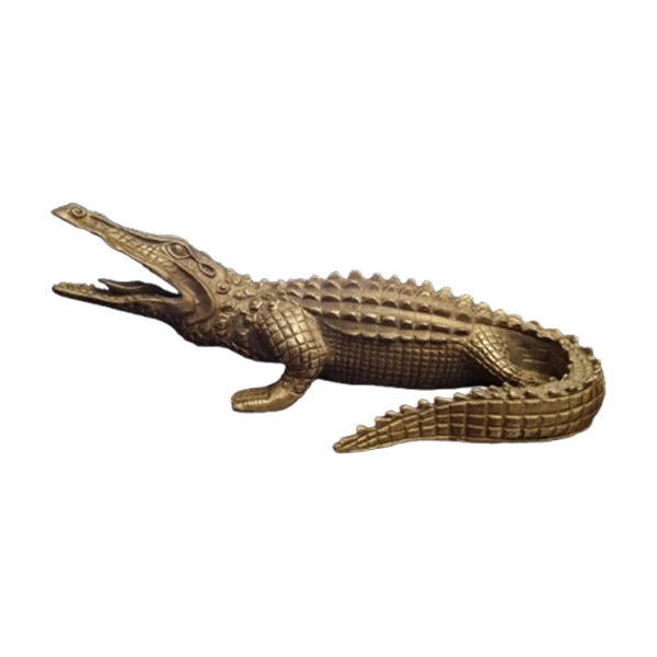 مجسمه برنزی مدل کروکدیل نیل طرح پوزه بلند کد CHNA 1