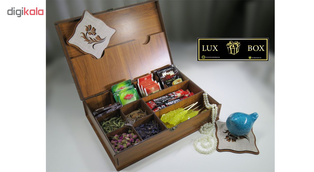 جعبه پذیرایی چای کیسه ای و دمنوش لوکس باکس کد LB10