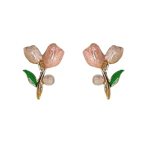 گوشواره زنانه مدل گل فریزیا کد 00918